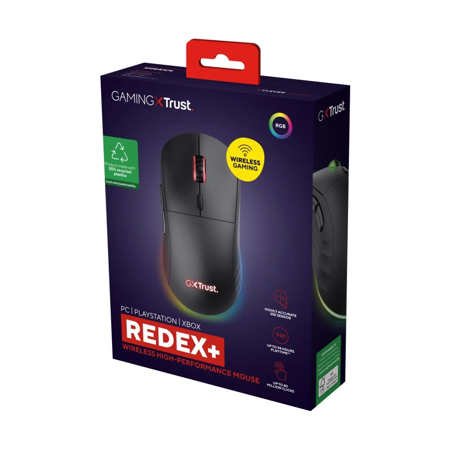 Trust MOUSE USB OPTICAL WRL GXT927/REDEX+ HIGH PERF 25127 TRUST