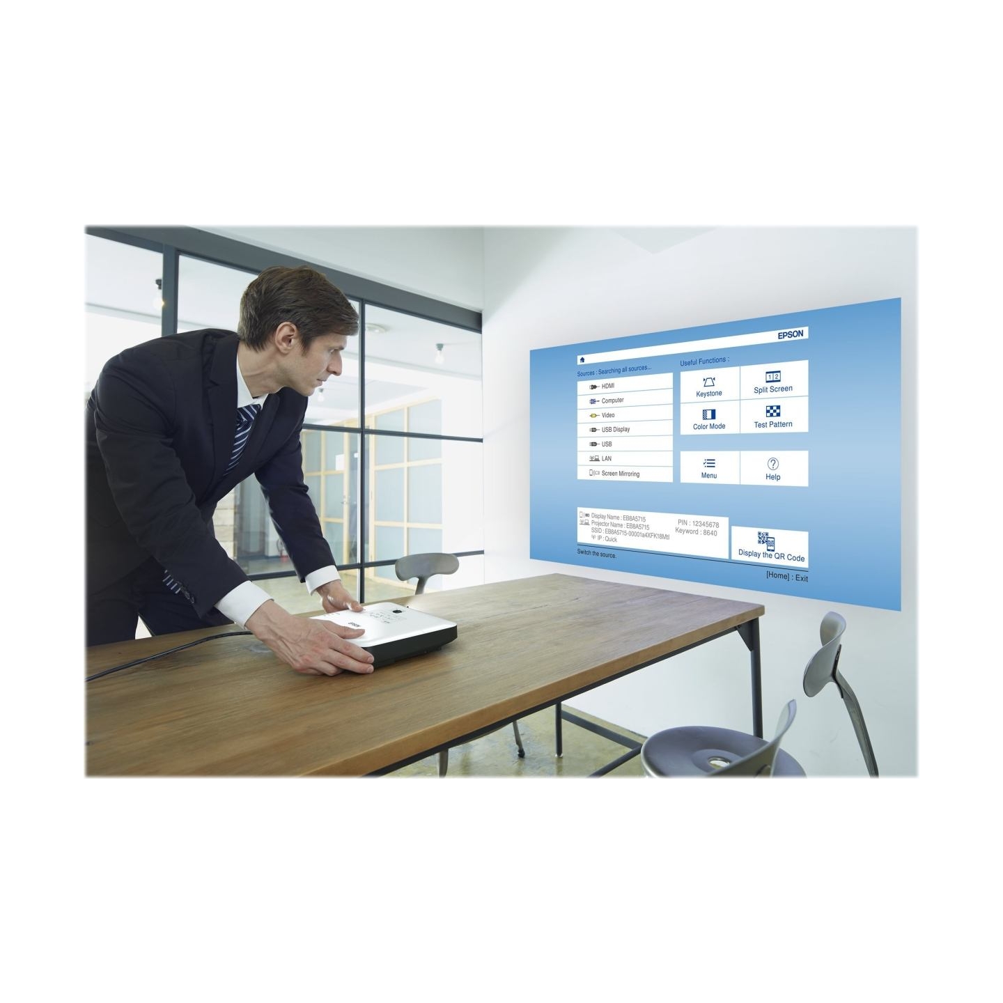 Epson | EB-1795F | Full HD (1920x1080) | 3200 ANSI lumens | 10.000:1 | White | Lamp warranty 12 month(s) | Wi-Fi