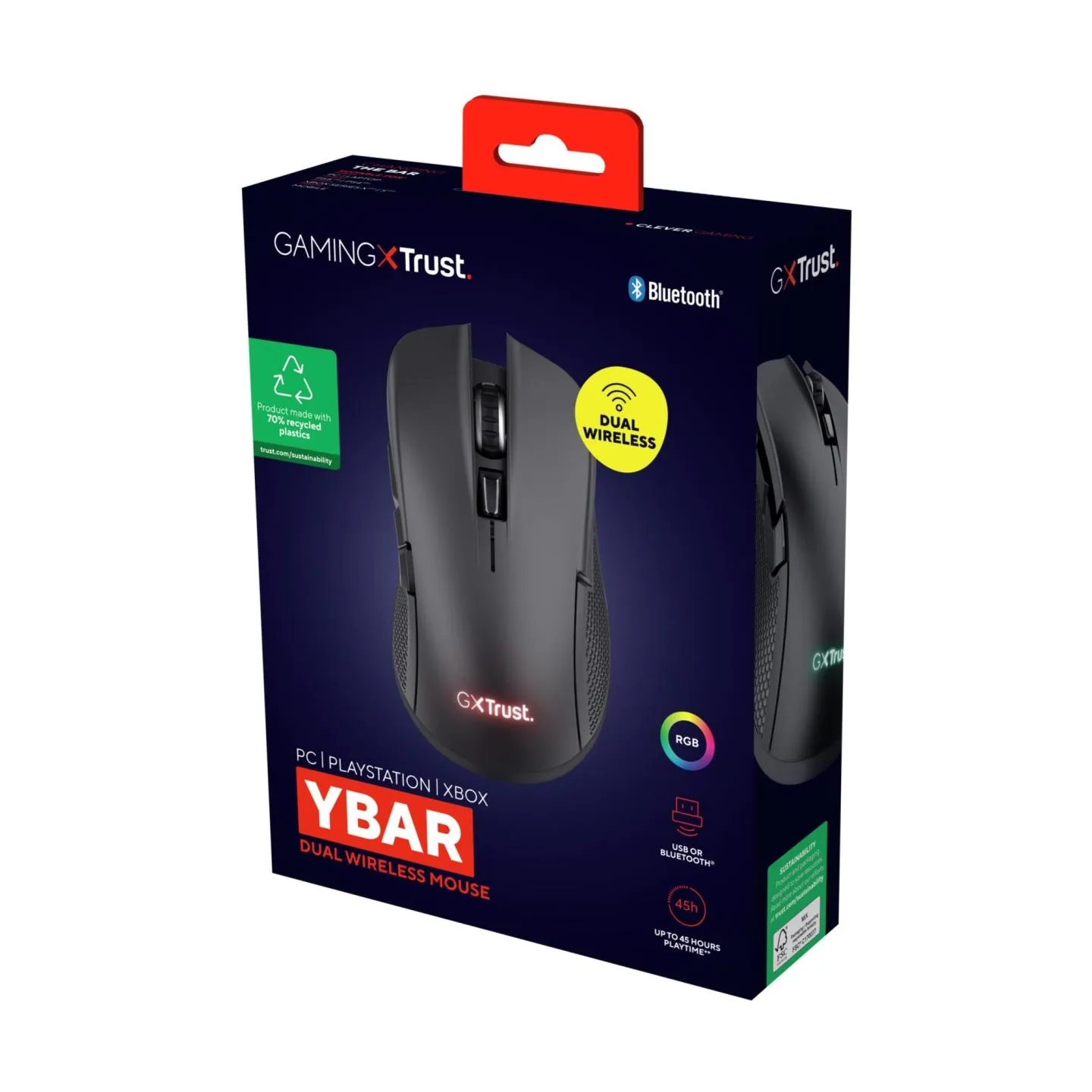 Trust MOUSE USB OPTICAL WRL GXT931/YBAR MULTI BLK 25330 TRUST