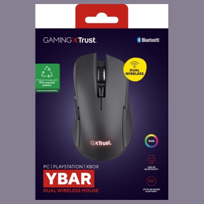 Trust MOUSE USB OPTICAL WRL GXT931/YBAR MULTI BLK 25330 TRUST
