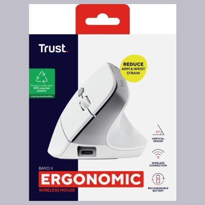 Trust MOUSE USB OPTICAL WRL BAYO II/ERGO WHT 25398 TRUST