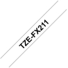 Brother | TZe-FX211 Flexible ID Laminated Tape | Black on White | TZe | 8 m | 0.6 cm