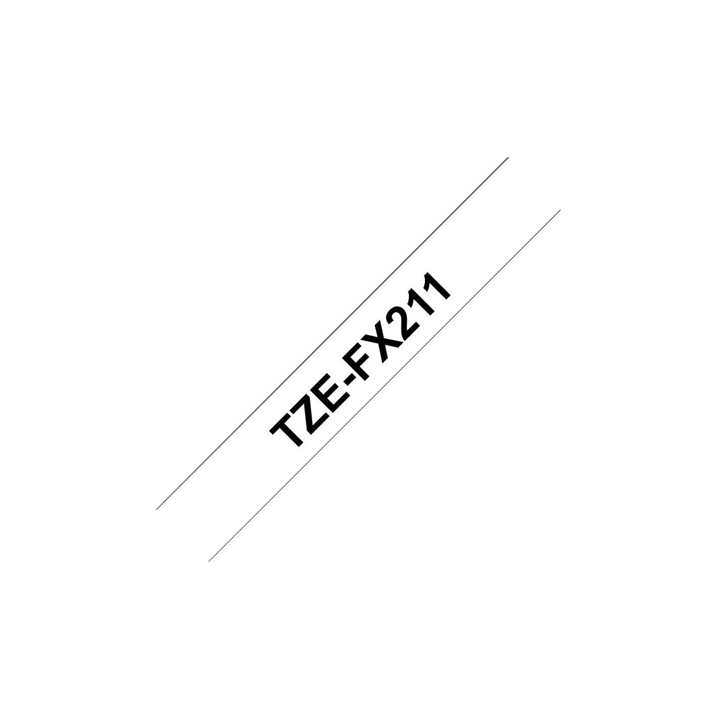 Brother | TZe-FX211 Flexible ID Laminated Tape | Black on White | TZe | 8 m | 0.6 cm