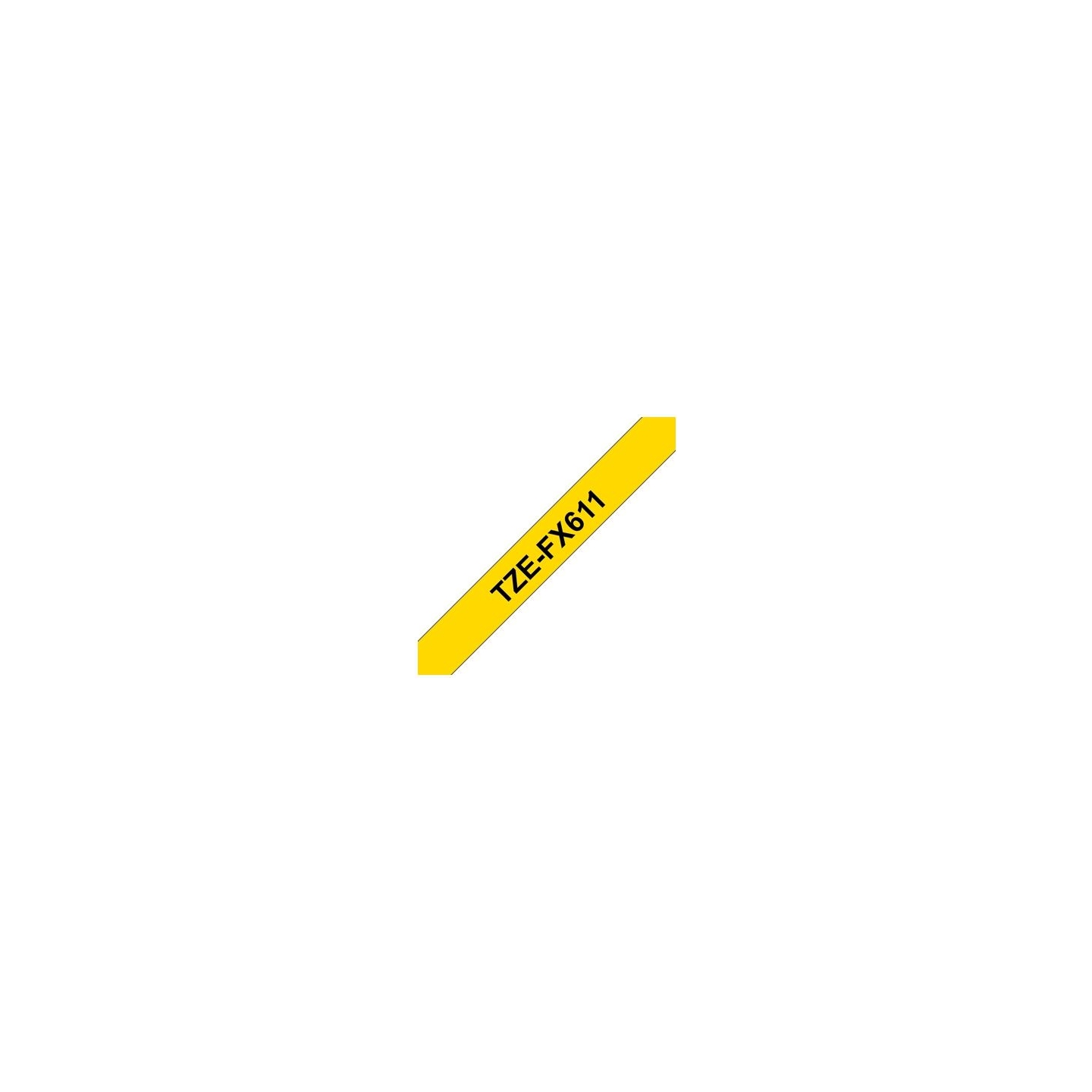 Brother TZEFX611 6 BLACK ON YELLOW FLEX
