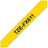 Brother TZEFX611 6 BLACK ON YELLOW FLEX