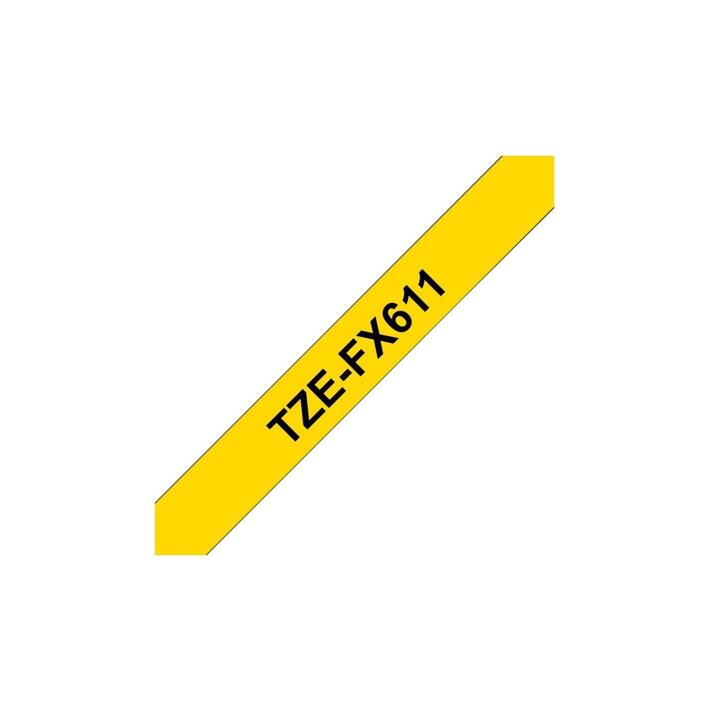 Brother TZEFX611 6 BLACK ON YELLOW FLEX