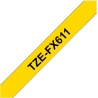 Brother TZEFX611 6 BLACK ON YELLOW FLEX
