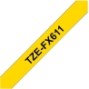 Brother TZEFX611 6 BLACK ON YELLOW FLEX