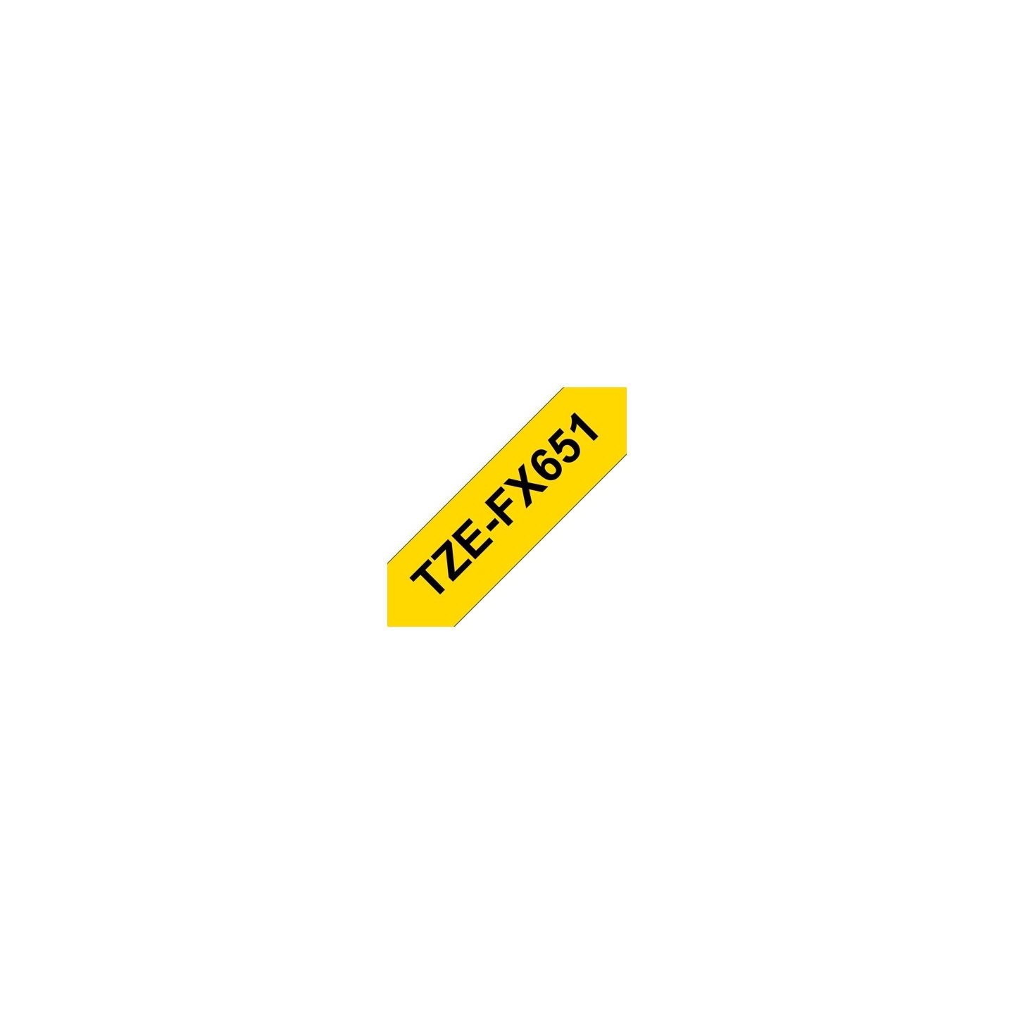 Brother | TZe-FX651 Flexible ID Laminated Tape | Black on Yellow | TZe | 8 m | 2.4 cm