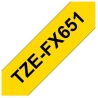 Brother | TZe-FX651 Flexible ID Laminated Tape | Black on Yellow | TZe | 8 m | 2.4 cm