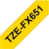 Brother | TZe-FX651 Flexible ID Laminated Tape | Black on Yellow | TZe | 8 m | 2.4 cm