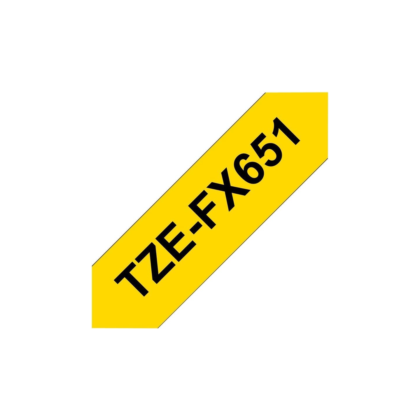 Brother | TZe-FX651 Flexible ID Laminated Tape | Black on Yellow | TZe | 8 m | 2.4 cm