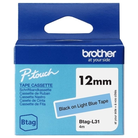 Brother BTAG-L31 | Black on Light Blue | Btag