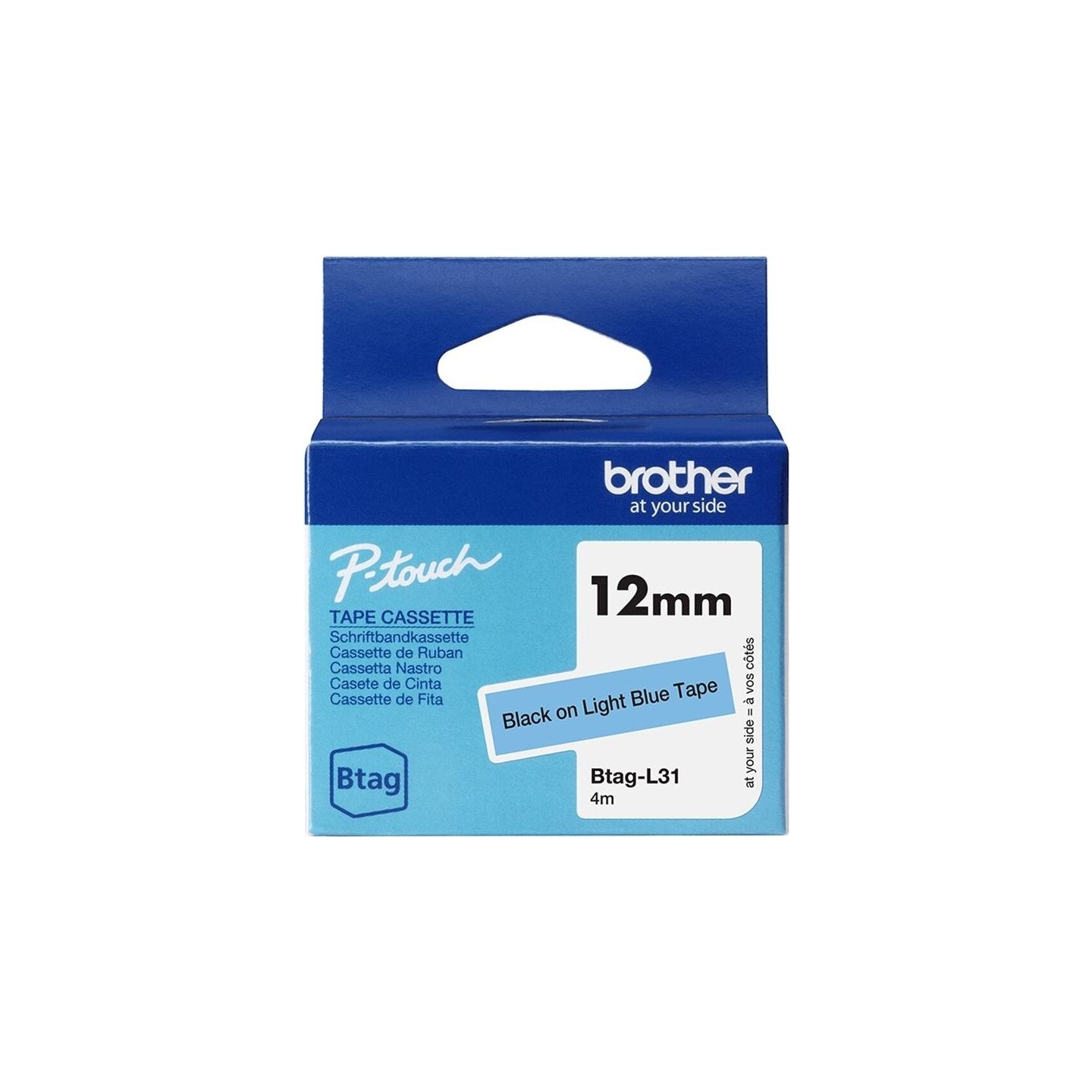 Brother BTAG-L31 | Black on Light Blue | Btag