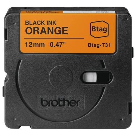 Brother BTAG-T31 | Black on Orange | Btag