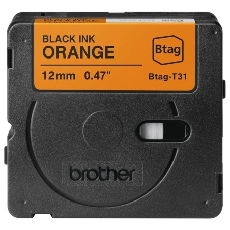 Brother BTAG-T31 | Black on Orange | Btag