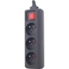 Energenie | Power strip, 3 FR sockets, 10 A, C14 plug | EG-PSU3F-01