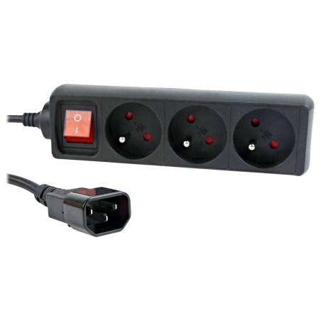 Energenie | Power strip, 3 FR sockets, 10 A, C14 plug | EG-PSU3F-01