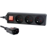Energenie | Power strip, 3 FR sockets, 10 A, C14 plug | EG-PSU3F-01