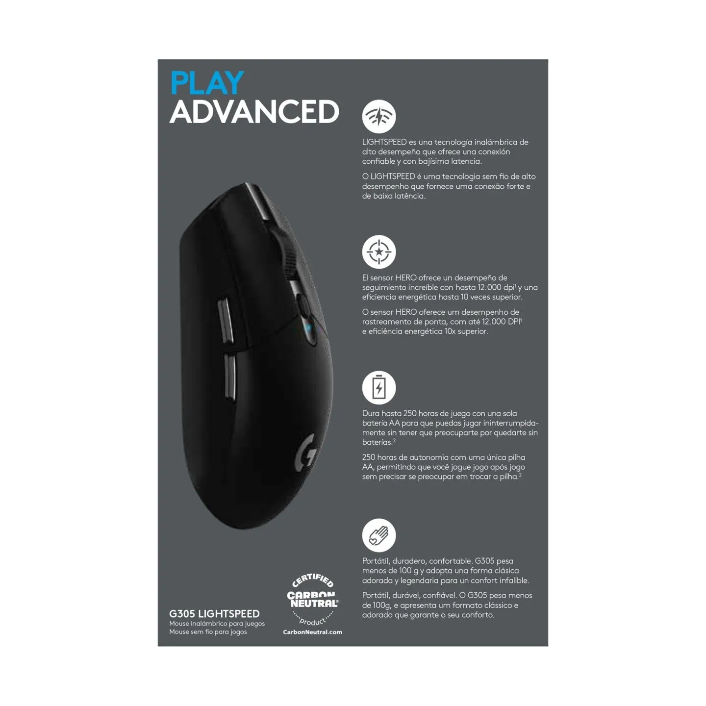 Logitech Mouse 910-005283 / ZG305B Black / 910-005283
