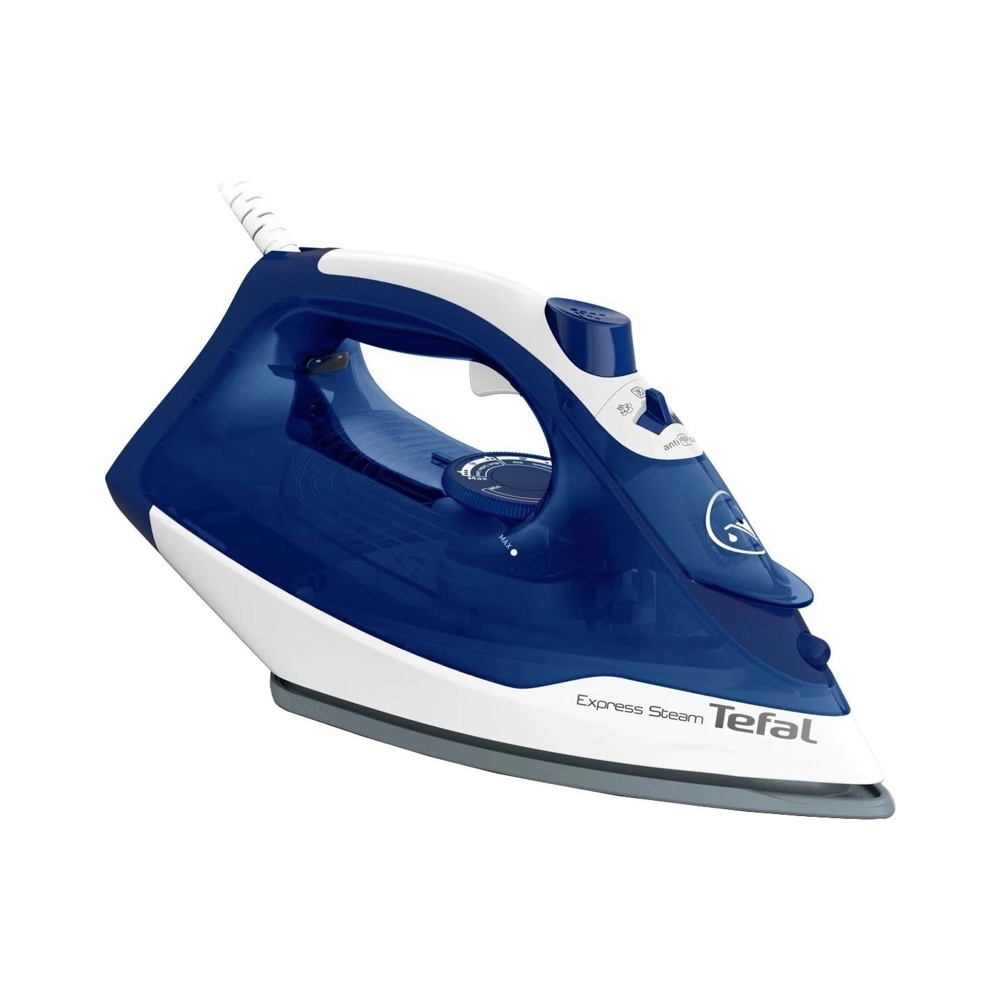 Tefal | FV2838E0 | Steam Iron | 2400 W | Water tank capacity 270 ml | Continuous steam 40 g/min | Blue/White