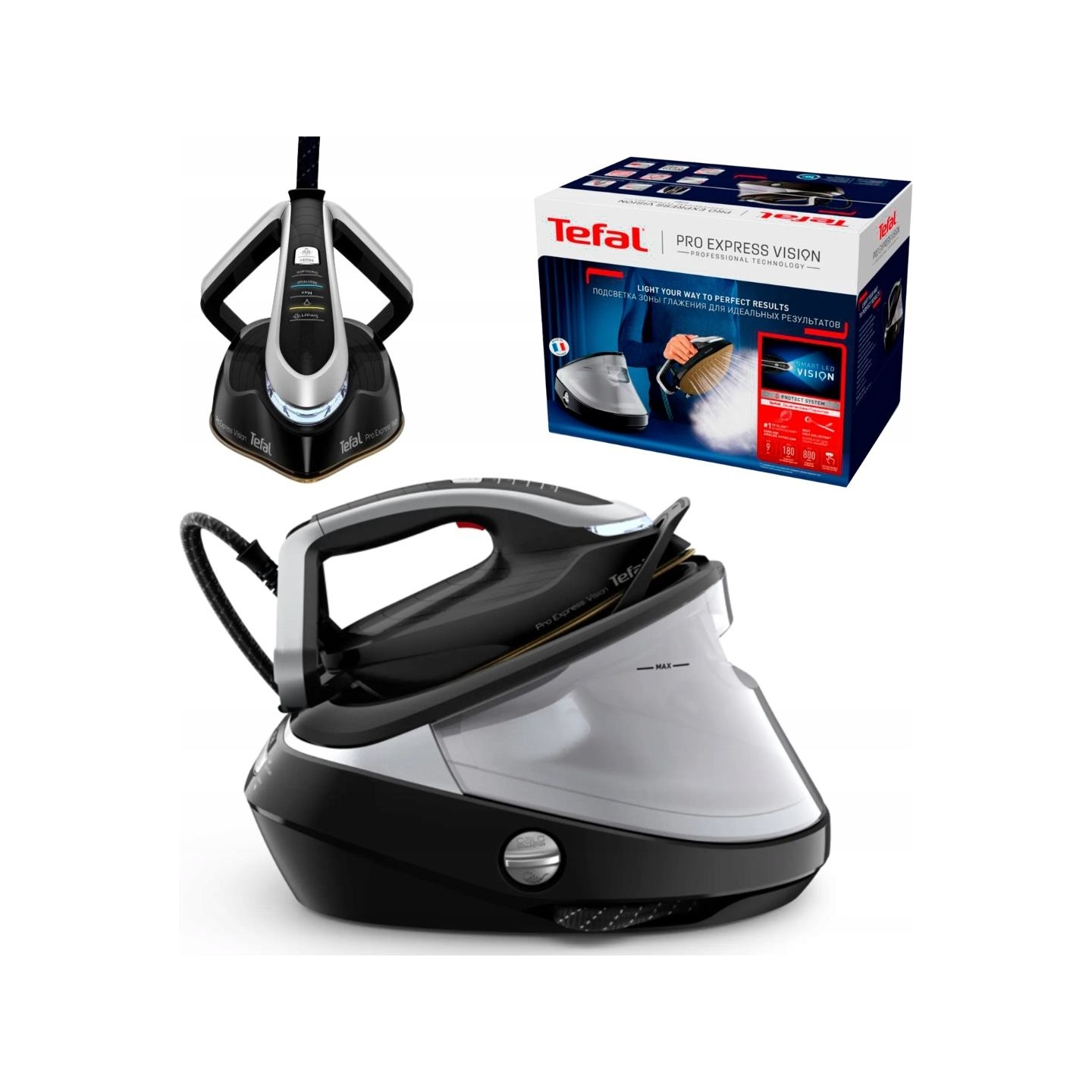 Tefal | Ironing System | Pro Express Vision GV9821 | 3000 W | 1.2 L | 9 bar | Auto power off | Vertical steam function | Calc-cl