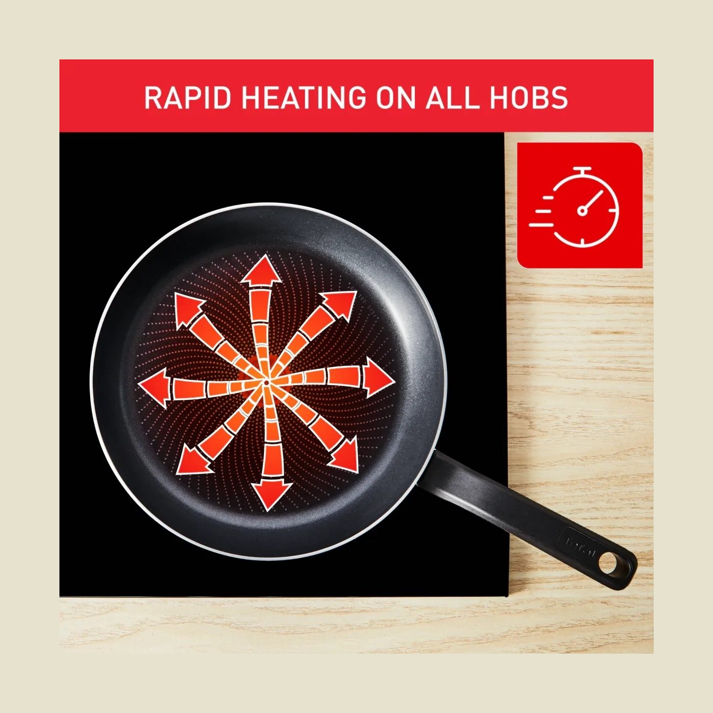 Tefal Pan | H0560442 | Frying | Diameter 24 cm | Suitable for induction hob | Fixed handle | Black