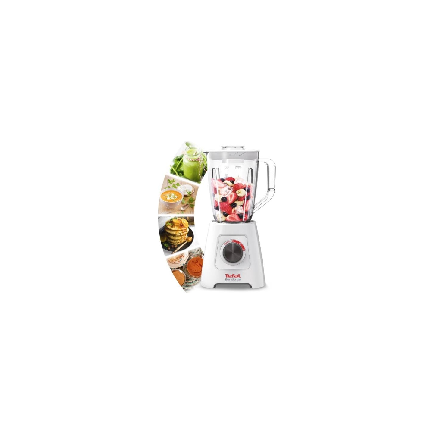 Tefal | Blender | Blendforce II | Tabletop | 600 W | Jar material Plastic | Jar capacity 2 L | Ice crushing | White