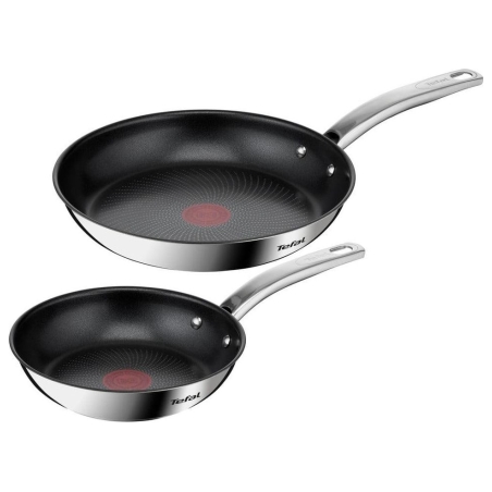 Tefal | Pan Set | Intuition B817S255 | Frying | Diameter 20/26 cm | Suitable for induction hob | Fixed handle | Black/Silver