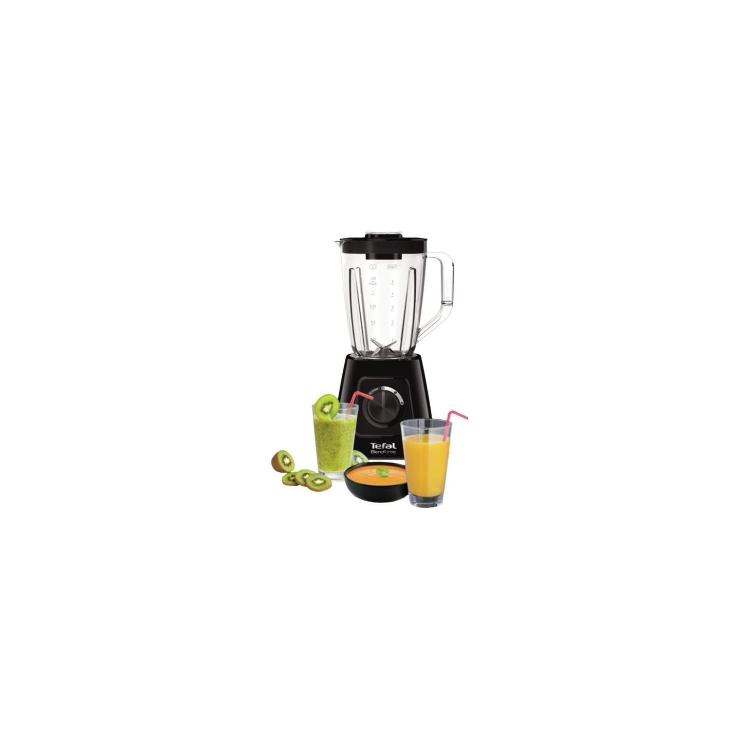 Tefal | Blender | BL420838 BlendForce | Tabletop | 600 W | Jar material Plastic | Jar capacity 1.25 L | Ice crushing | Black