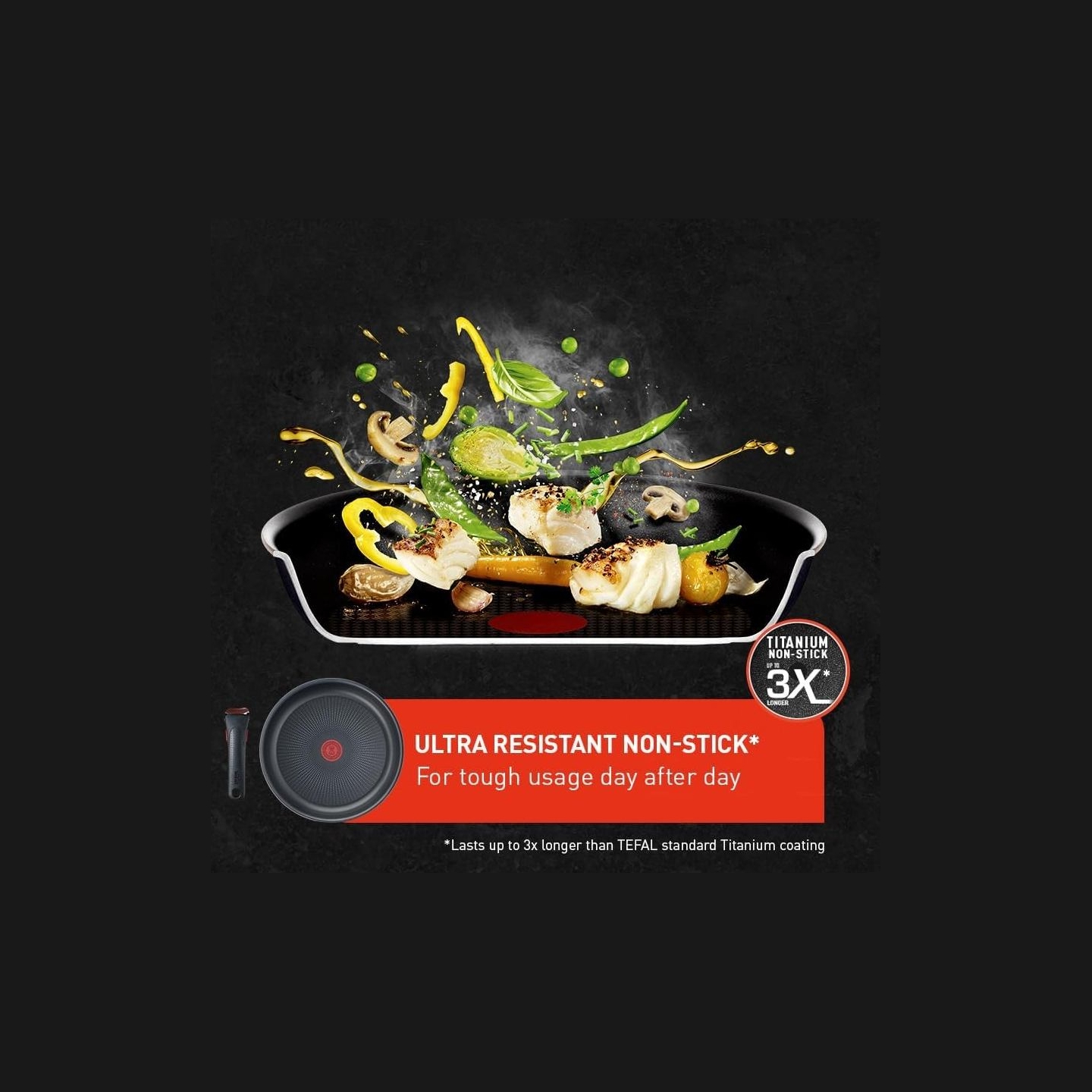 Tefal Pot Set, 4 pcs | L7649453 Ingenio Ultimate | 16/18/20 cm | Aluminum | Black