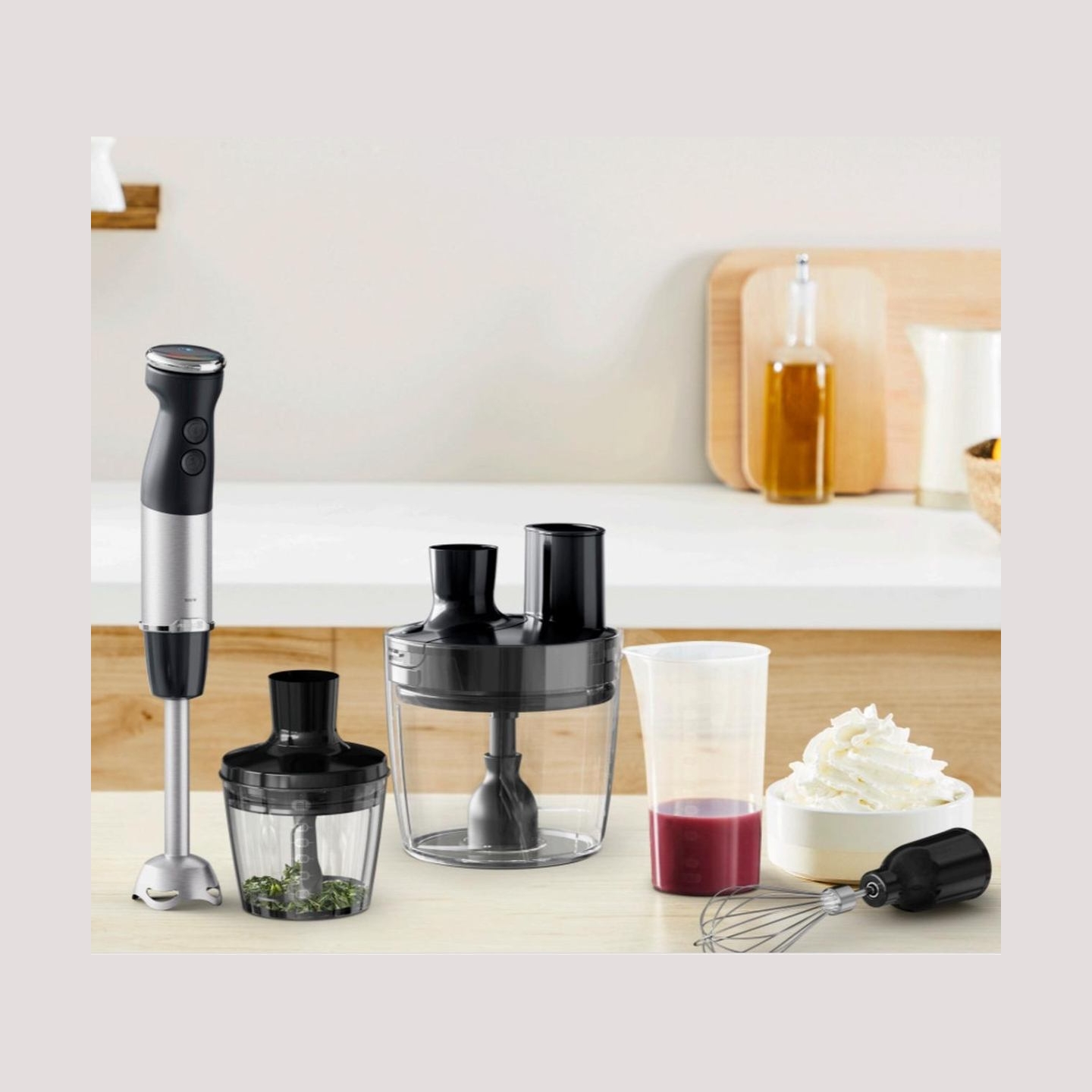 Tefal | HB67G830 Quickchef+ | Hand Blender | 1000 W | Number of speeds 20 | Turbo mode | Black/Stainless steel