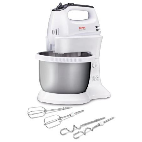 Tefal HT312138 Quickmix | Hand Mixer | 300 W | Number of speeds 5 | Turbo mode | White/Stainless steel