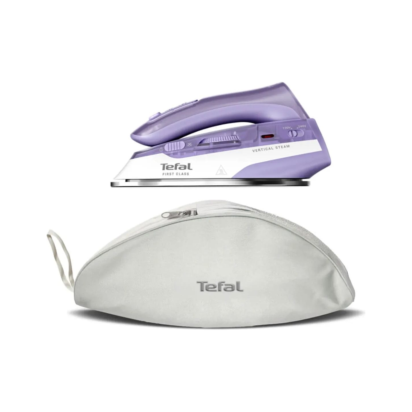 Tefal First Class DB1612E0 | Steam Travel Iron | 1000 W | Continuous steam 10 g/min | Steam boost performance 45 g/min | White/P