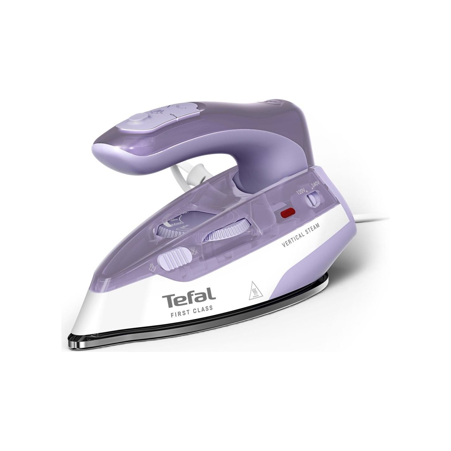 Tefal First Class DB1612E0 | Steam Travel Iron | 1000 W | Continuous steam 10 g/min | Steam boost performance 45 g/min | White/P