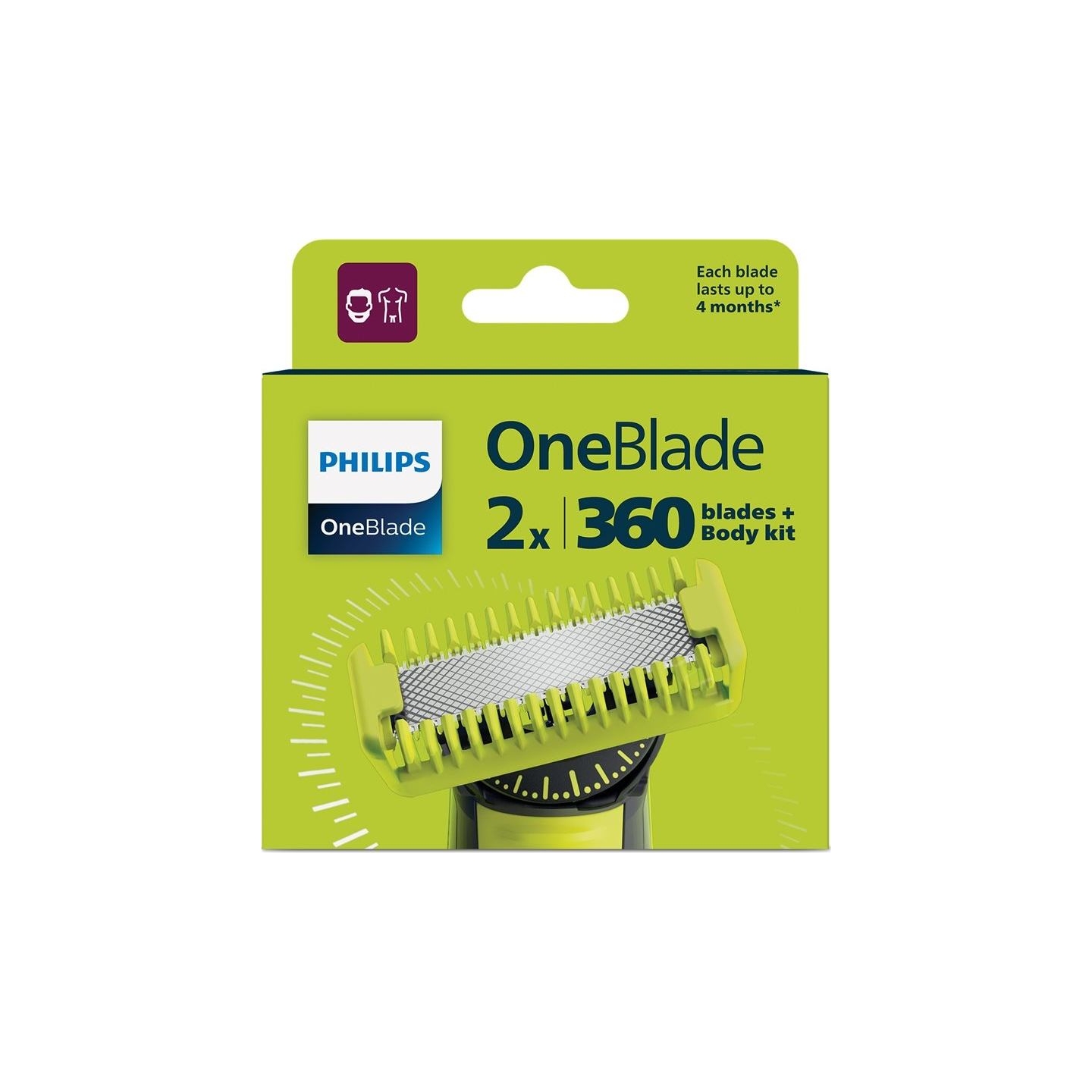 Philips | OneBlade 360 Replacement Blades, 2pcs and body kit | QP624/50