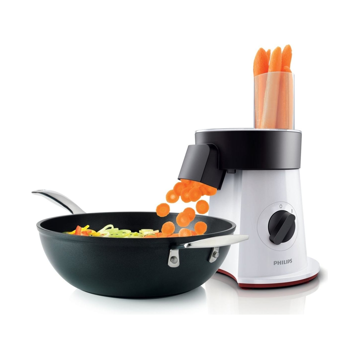 Philips Viva Collection SaladMaker HR1388/80 200 W 6 discs Direct to bowl, pot and wok XL Julienne disc for fries / HR1388/80