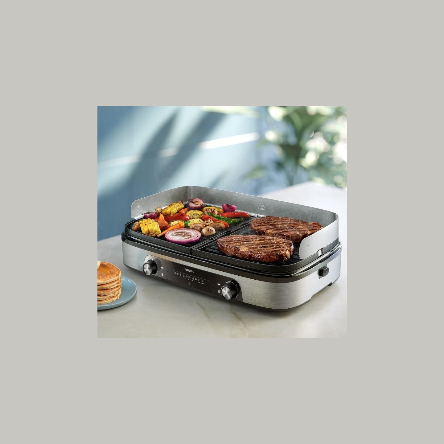 Philips HD6222/90 Table Grill, Black/Stainless Steel | Philips