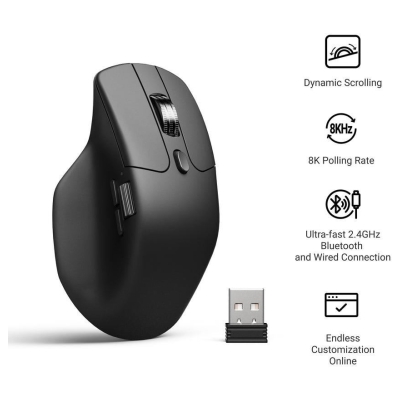 Keychron M6 Silent (8000Hz) Black Wireless Mouse / M6S-A23