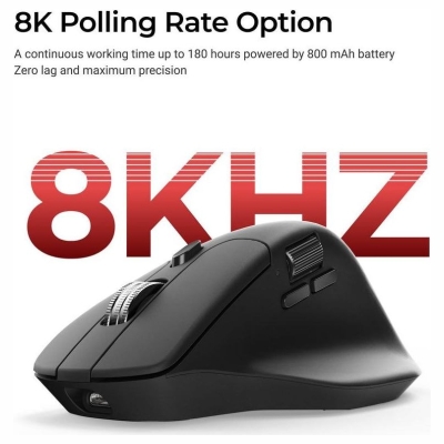 Keychron M6 Silent (8000Hz) Black Wireless Mouse / M6S-A23