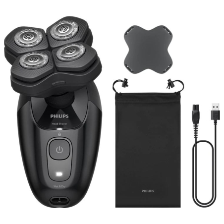 Philips Head Shaver | Pro 5000 Series HS5980/15 | Operating time (max) 60 min | Wet & Dry | Lithium | Deep Black
