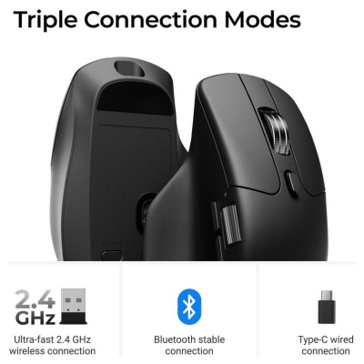 Keychron M6 Silent (8000Hz) Black Wireless Mouse / M6S-A23