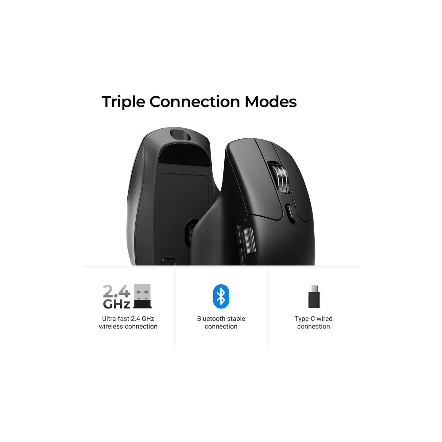 Keychron M6 Silent (8000Hz) Black Wireless Mouse / M6S-A23