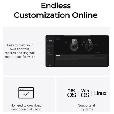 Keychron M6 Silent (8000Hz) Black Wireless Mouse / M6S-A23