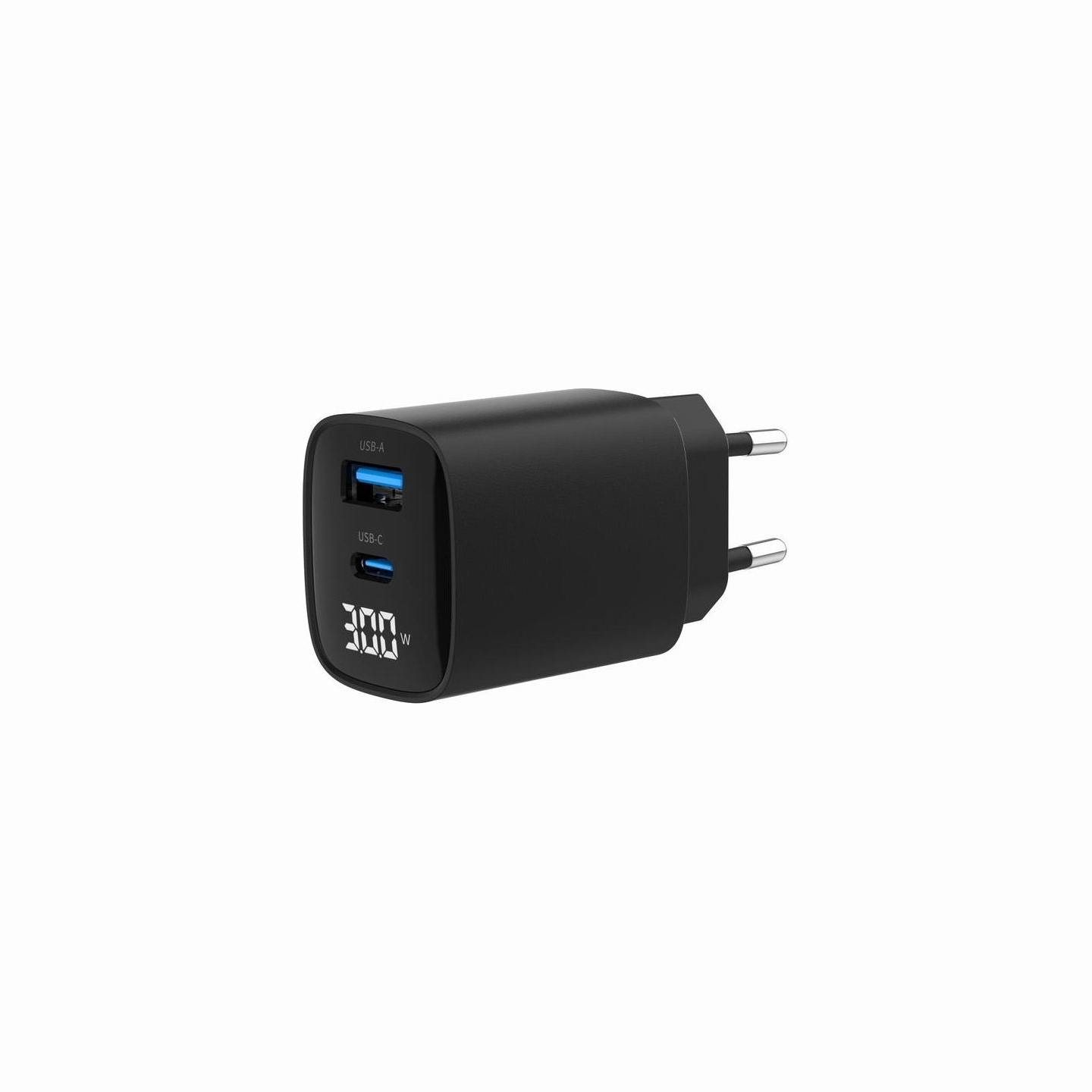 Gembird 2-port 30W USB fast charger, LCD | TA-UC-PDQC30LCD-BK-01