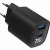 Gembird 2-port 30W USB fast charger, LCD | TA-UC-PDQC30LCD-BK-01