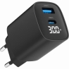 Gembird 2-port 30W USB fast charger, LCD | TA-UC-PDQC30LCD-BK-01