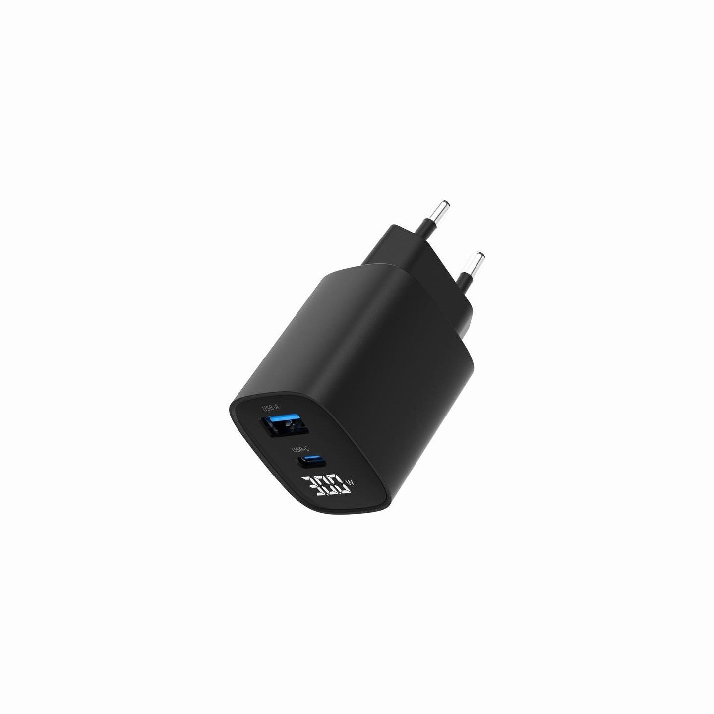 Gembird 2-port 30W USB fast charger, LCD | TA-UC-PDQC30LCD-BK-01