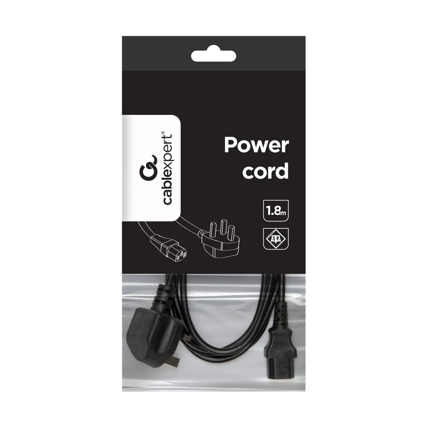 Gembird PC-187 UK power cord (C13), 5 A, 6 ft