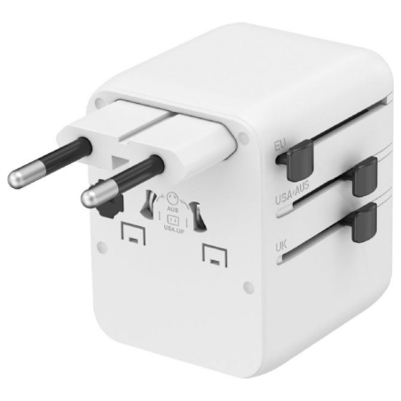 Gembird Universal travel power adapter | TPA-1A2C20-01-W | 20 W | Travel Adapter